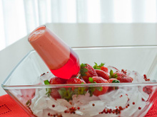 Gelatina com creme rosado