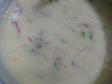 Creme de aipim com carne seca