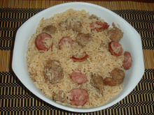 Arroz com linguiça