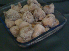 Bolinho de chuva com bananas