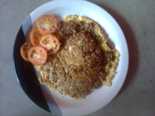 Omelete de carne de soja