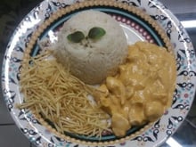 Strogonoff de frango da família Meneguini