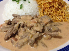 Estrogonofe com conhaque