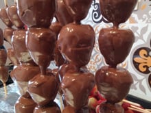 Espeto de morango com chocolate