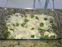 Filé de linguado assado com maionese