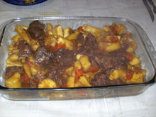 Carne com mandioca