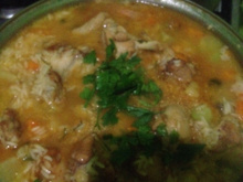 Canja caipira com legumes