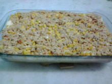 Torta de frango com recheio cremoso