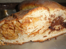 Trança de banana com chocolate