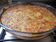 Souflé de abobrinha e patinho moído