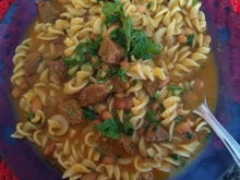 Sopa com caldo de feijão