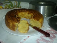 Bolo de farinha de milho cozida