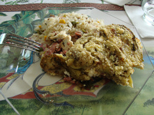 Torta de berinjela com carne moída e ricota