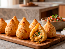 Sem ovo, nem farinha, nem fritura: coxinha de pão de queijo é o lanche do TudoGostoso perfeito para qualquer hora