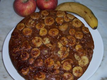 Torta de banana saborosa