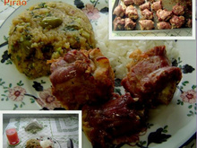 Pescoço de peru ao forno com pirão