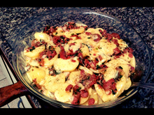Batatas gratinadas com bacon