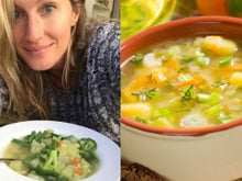 Sopa de legumes da Gisele Bündchen tem menos de 200 calorias e é o jantar perfeito para os dias frios!