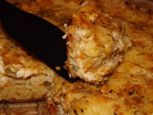 Torta estupenda de legumes, frango e queijo