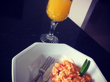 Risoto de frango e bacon