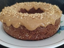 Bolo de aveia e leite de amendoim
