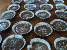 Cupcake delicioso com cobertura de brigadeiro