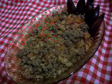 Pinhão com carne moída