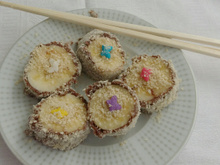 Sushi de banana com nutella