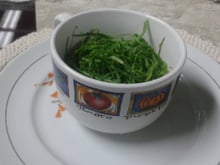 Creme de batata com couve-manteiga