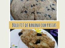 Bolo fit de banana com passas