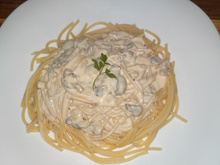 Penne com shitake fresco