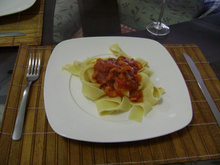 Papardele ao molho de camarão