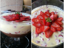 Ganache de chocolate com morangos