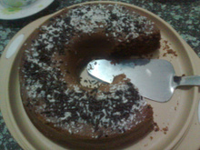 Bolo de aveia com chocolate