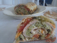 Rocambole de massa de pastel