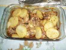 Frango assado com batata