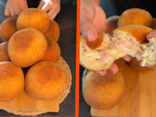 Bateu a fome? Bomba recheada é o salgadão que você precisa para um lanche delicioso e reforçado!