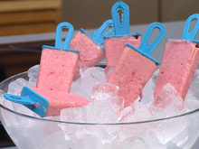 Picolé de fruta com iogurte