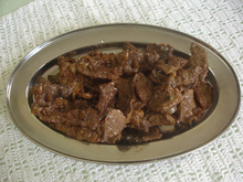 Carne chinesa acebolada