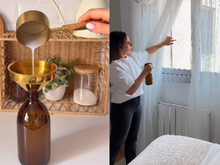 Alicia Martínez, especialista em limpeza: "Para manter a casa com um cheiro agradável, borrifo este aromatizador de ar caseiro nas cortinas."