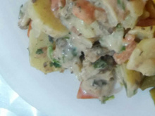 Salada de batata com sardinha em lata