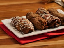 Rabanada de panetone de chocolate recheada