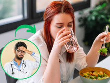 O que acontece se eu beber líquido durante as refeições?