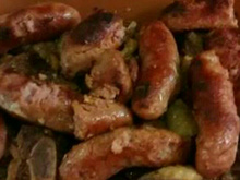 Costelinha e linguiça na panela de pressão