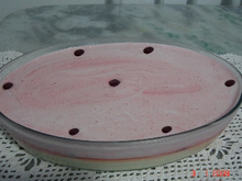 Pudim de cereja bicolor