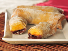 Rolinho de banana com chocolate