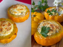 Achei uma receita fácil para fazer no Halloween: mini abóbora com recheio cremoso de carne seca