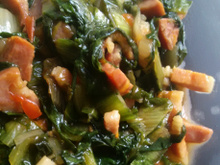 Escarola refogada com bacon