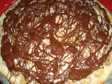 Pizza de chocolate com banana