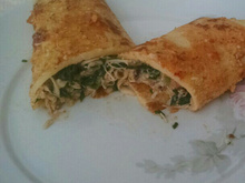 Panqueca de frango escarola e catupiri